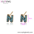 95000 xuping new trendy women 18k gold yellow gold with copper alloy fancy letter n stud earring